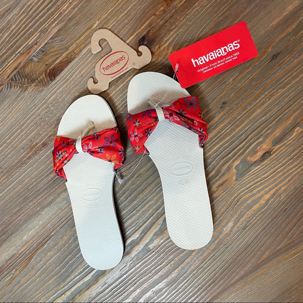 Havaianas Red Fabric Flip Flops